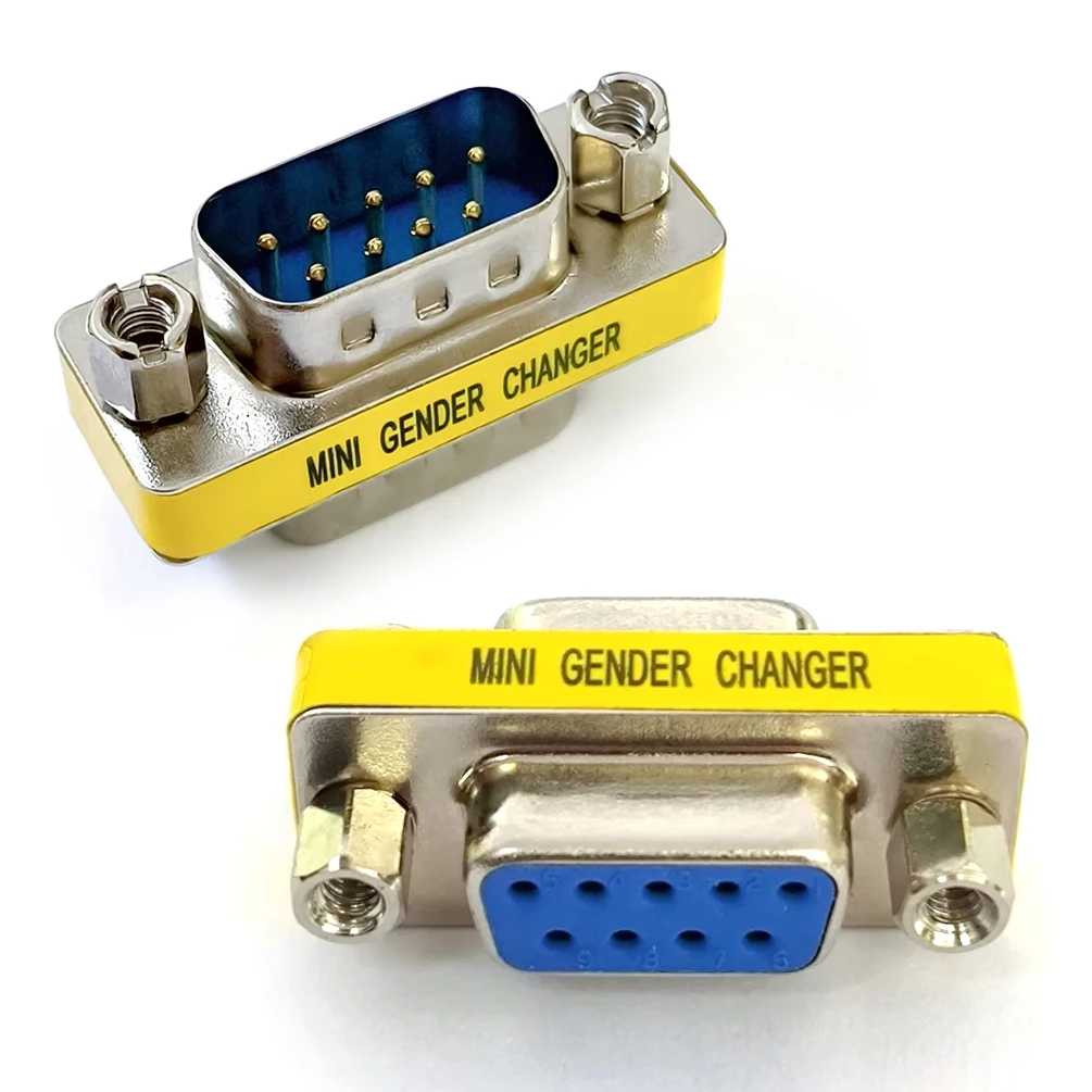 2 Stück DB9 MINI Gender Changer RS232 Datenkabel-Adapter - Konvertiert Stecker zu VGA 9-Pin Anschlussbuchse, Langlebig & Einfach zu Verwenden