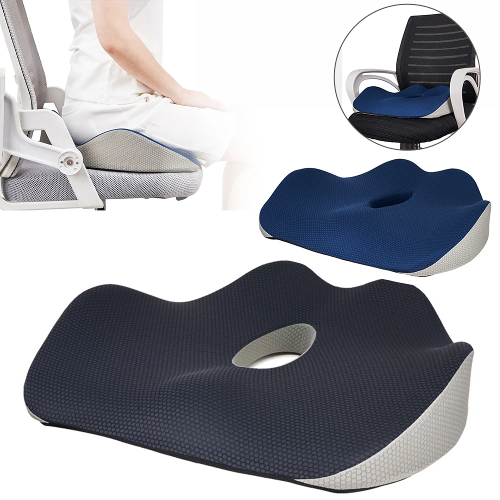 Memory Foam Non-Slip Office Chair Cushion Car Seat Support Waist Pillow Butt Sciatica Relief Pillow Correct Sitting Posture