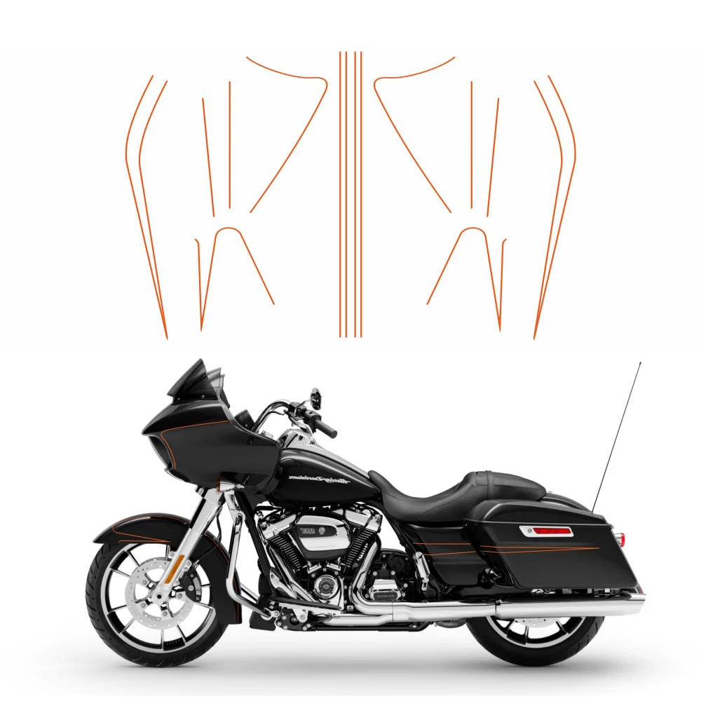 Juego de pegatinas de vinilo para Harley Touring Road Glide, juego de calcomanías de Pinstripe, 9 pegatinas, 2015 a 2023