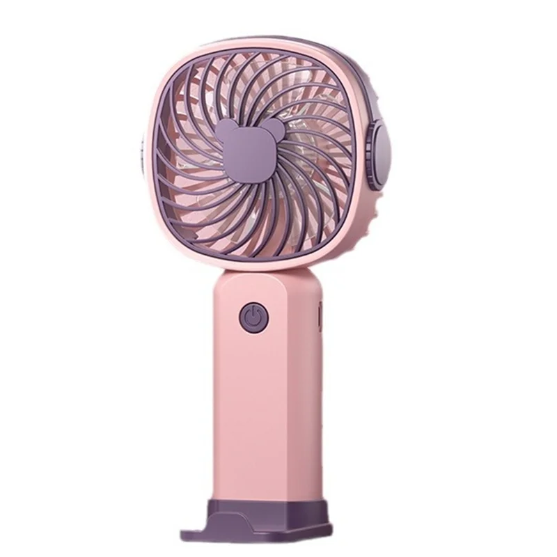 AB30-Handheld Small Fan Outdoor Portable Fan 3-Speed Rechargeable 400Mah Battery Multi-Function Fan Phone Holder Outdoor