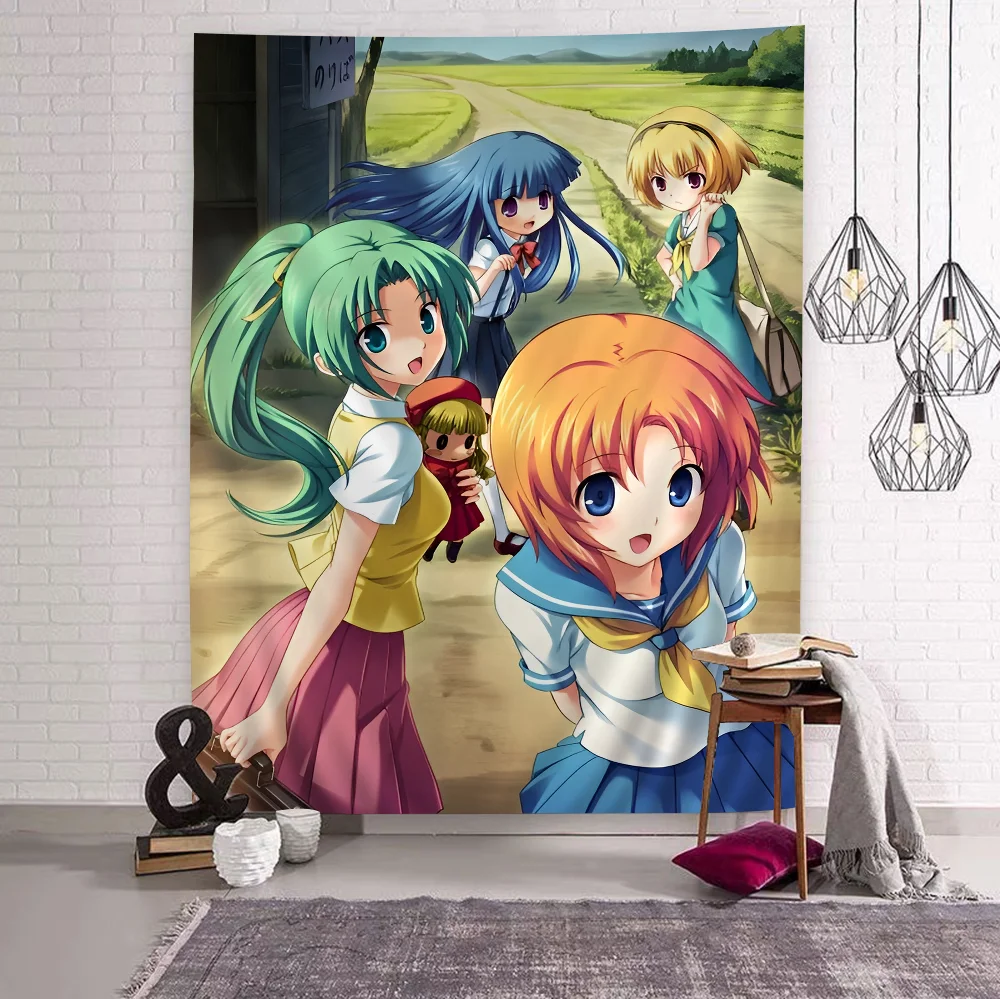 Higurashi When They Cry Chart Tapestry Art Science Fiction Room Home Decor Cheap Hippie Wall Hanging