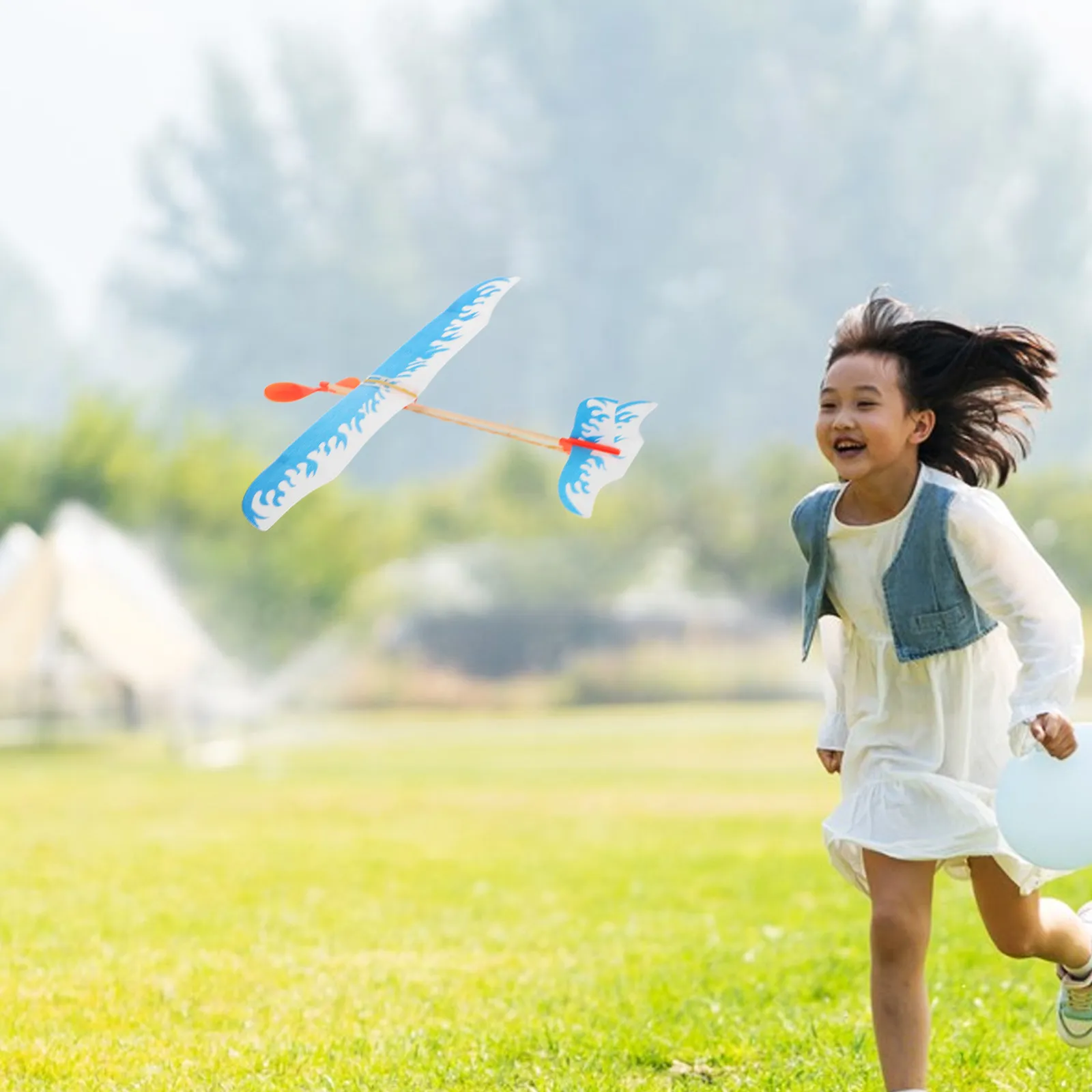 4 pcs Airplane DIY Educational Kit Wooden Kids Aircraft Halloween Christmas New Year Outdoor Glider Plane Toys Rubber