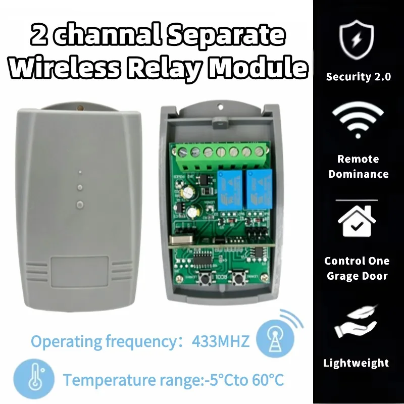 433.92MHz Garage Door Reciever Controller 9V-24V AC/DC For BFT MITTO 2 CAME TOP 432NA 432EE 432EV NICE FLORS INTI2 MHOUSE MOOVO