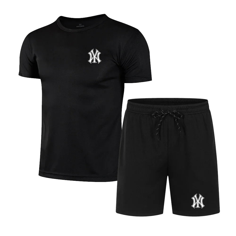 

Printed casual short sleeve T-shirt set 2025 new trend summer fashion men's tracksuit
