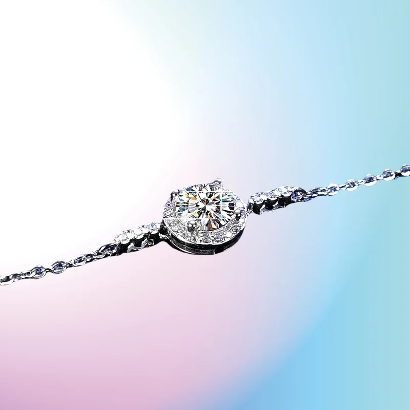 

Gift Luxury PT950 Platinum 1 Carat Moissanite Diamond Bracelet High-End Exquisite Jewelry Gift for Girlfriend Mother Souvenir Gi