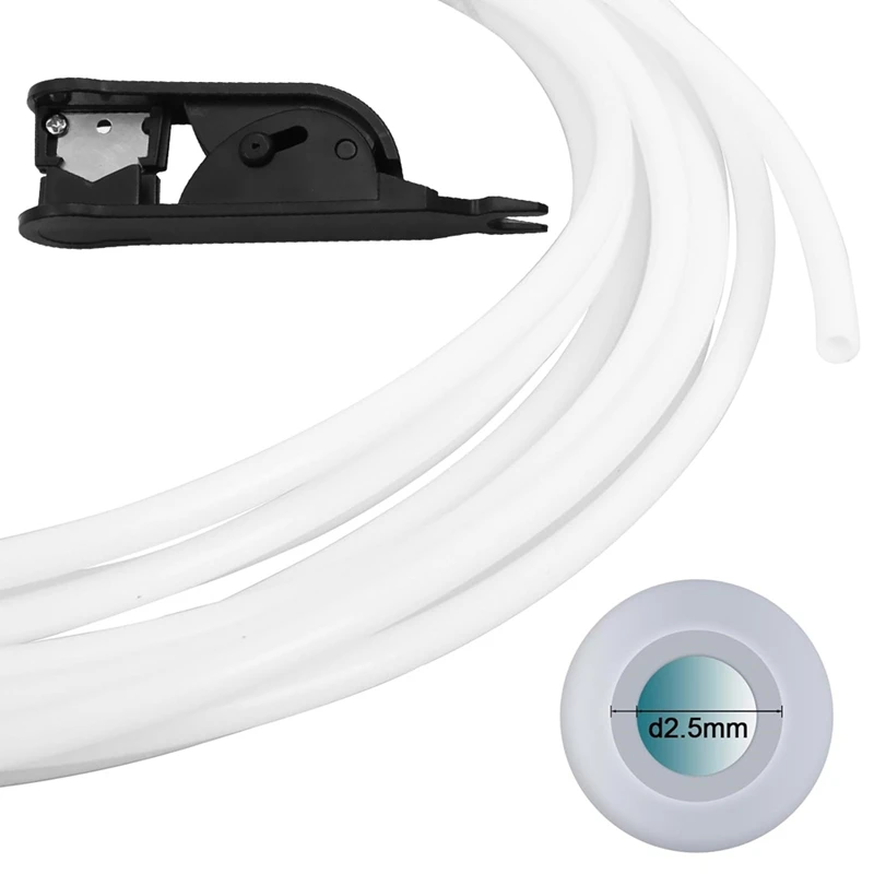 For Bambu-Lab PTFE Tube 5M 2.5mm IDx4mm OD, for BBL X1/ X1C/ P1P/ P1S/ A1 Mini Direct Drive Extruder with Tubing Cutter-A25R