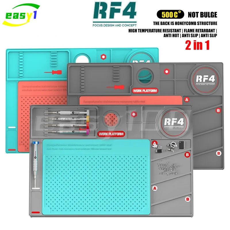 RF4 Insulated Silicone Soldering Mat Welding 260x380MM BGA Desktop Station Phone Repair Pad Maintenance Platform RF-PO2 Repair