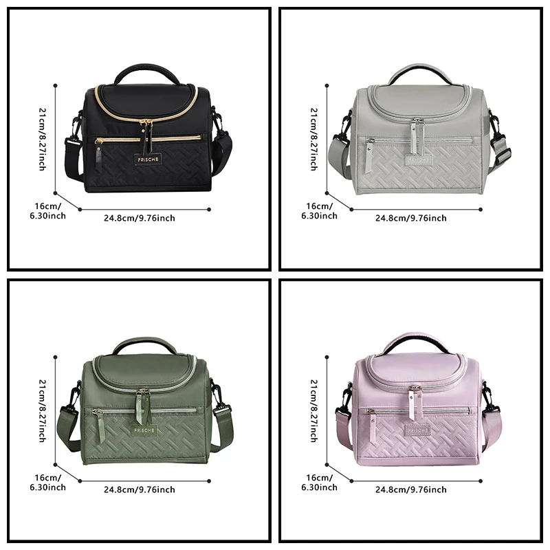 Portable Lunch Bag Food Thermal Box Durable Waterproof Office Cooler Lunch Box With Shoulder Strap Picnic Bag For Couples Unisex