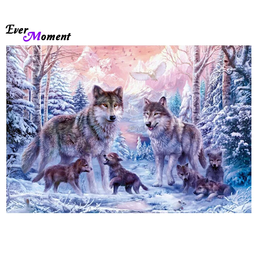 3D Diy Diamond Painting Animal Diamond Cross Stitch Square Diamond Sets Decorative Diamond Embroidery Wolf ASF246