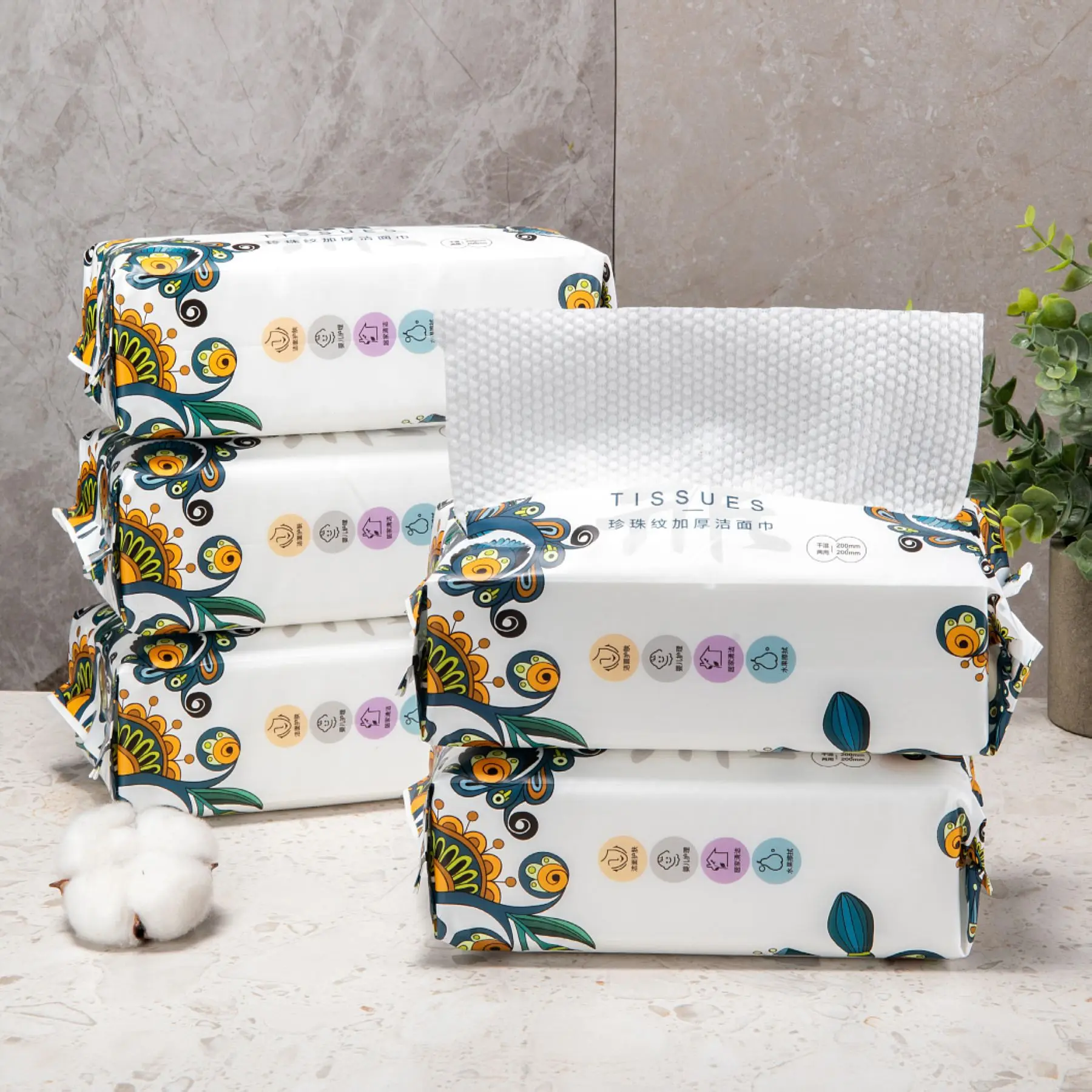 1Pack Cotton Wet and Dry Disposable Face Wash Makeup Remover Cleansing Cotton Beauty Tissue Cotton Soft Makeup Towel