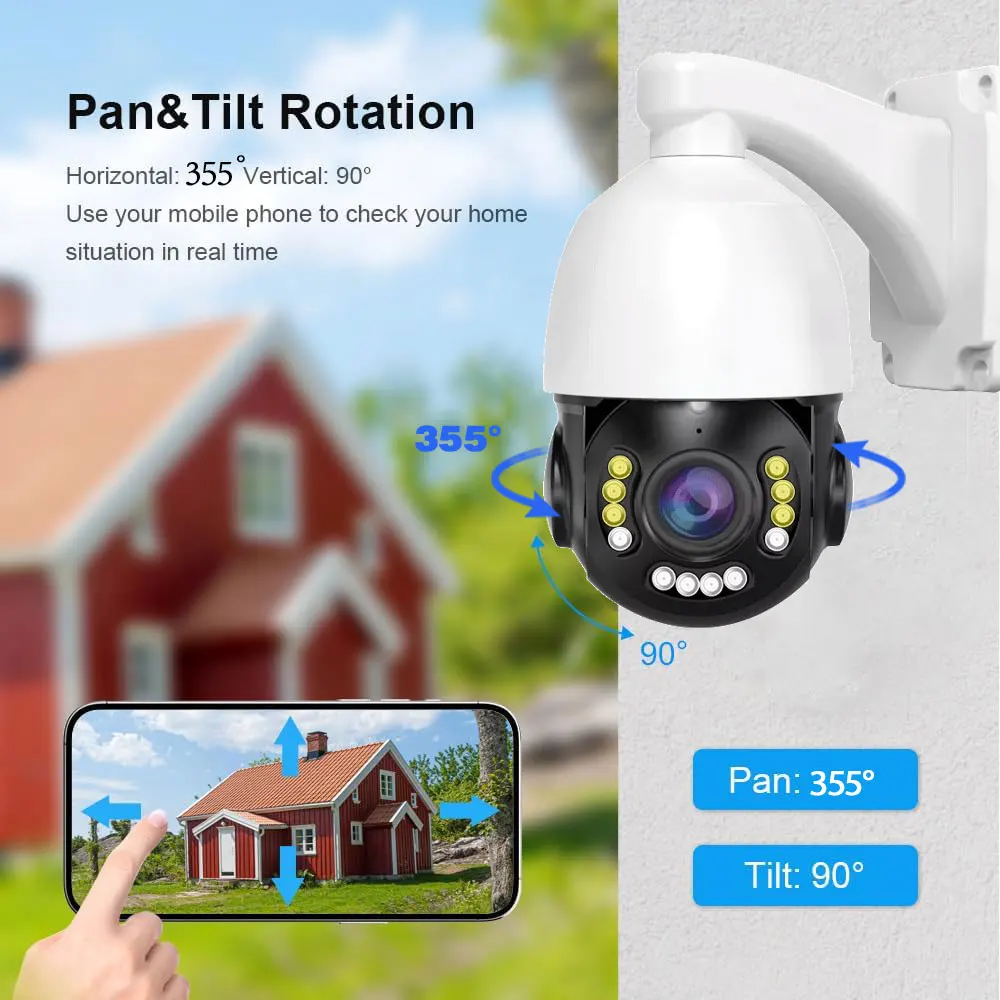 10CH 8MP WiFi POE PTZ Security Camera System 38x Zoom Color Night Vision CCTV Video Surveillance System Kit
