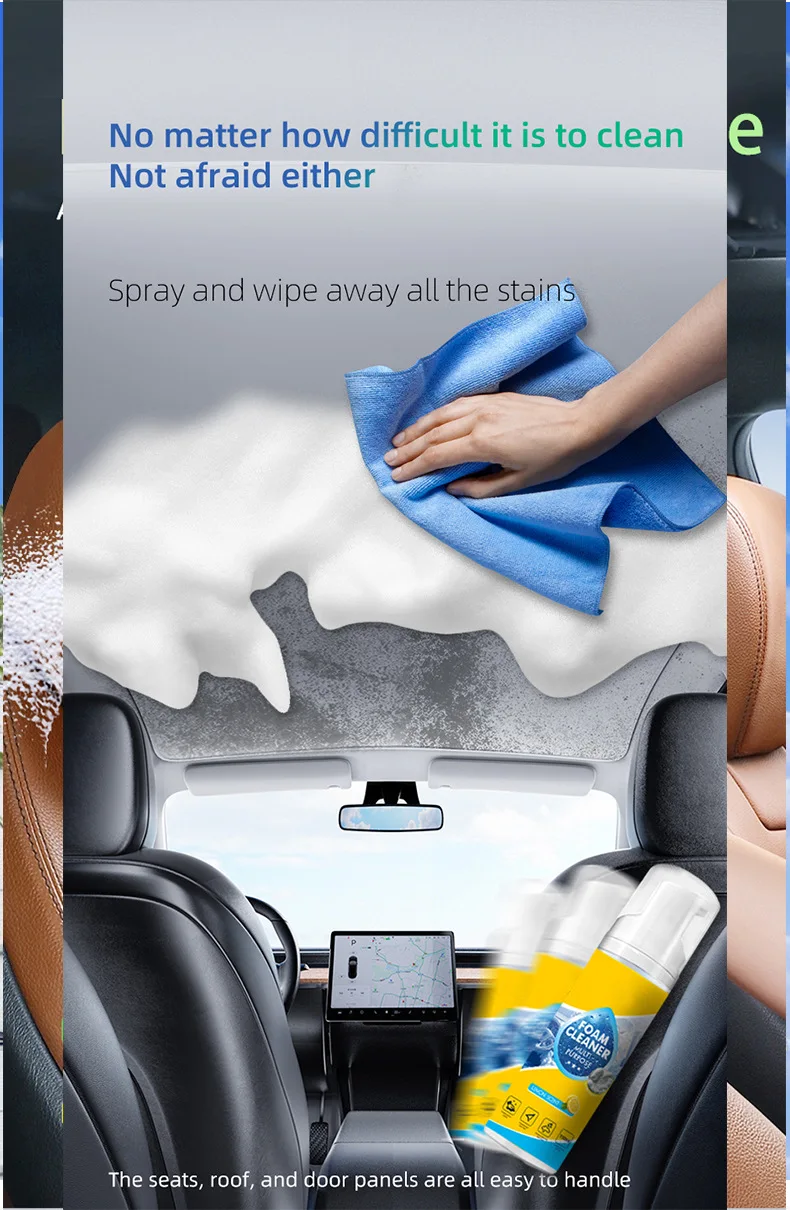 150ML Mehrzweck-Schaumreiniger-Spray Lederreinigung Haushalt Autoinnenreiniger für Fahrzeugpflege Weiße-Schuhe-Wäsche – Detail 2