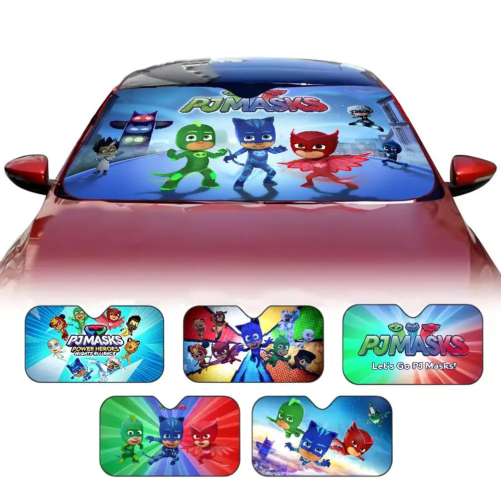Animation P-Pj M-Masks Car Sunshade Shield Windshield Window Sun Blocker Cover Interior Protection for Truck SUV Visor Universal