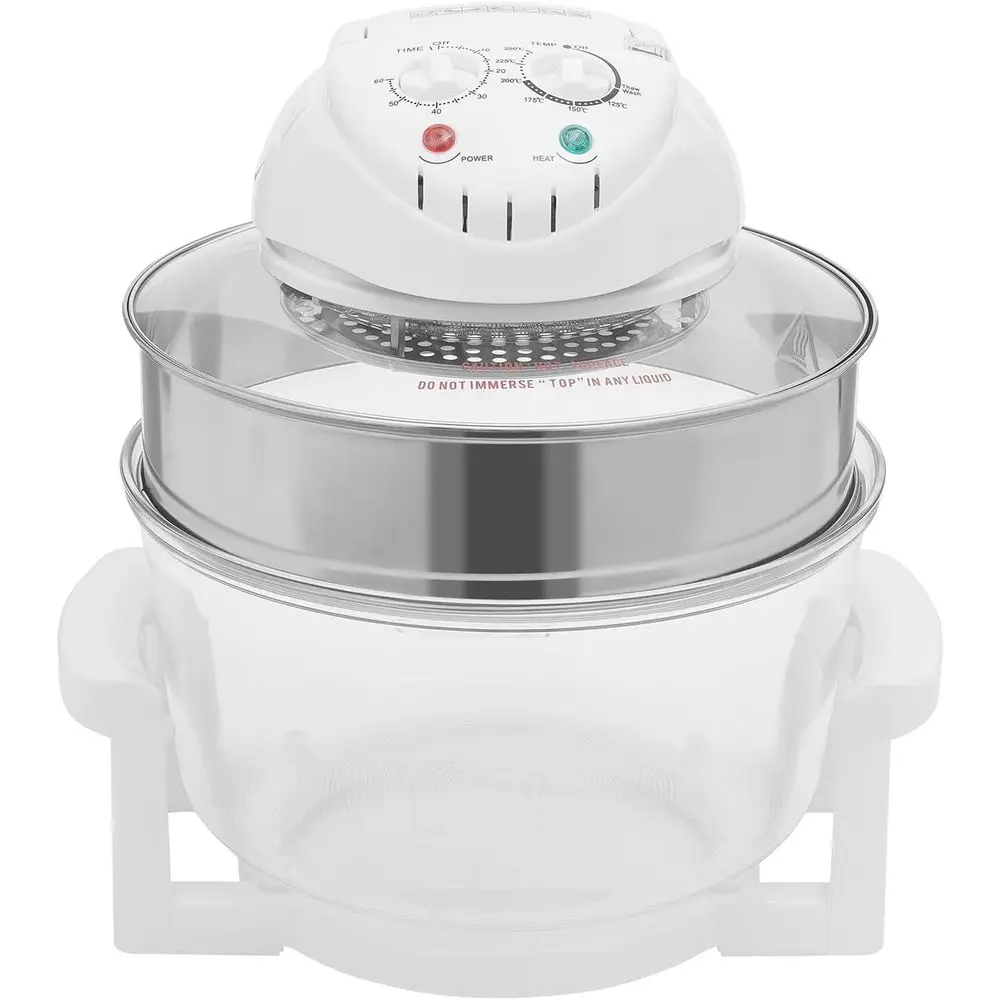 

17L 1400W 360° Viewable Turbo Air Fryer with Expansion Ring, Automatic Knob Control, Oil-Free Cooking for Frying, Roasting