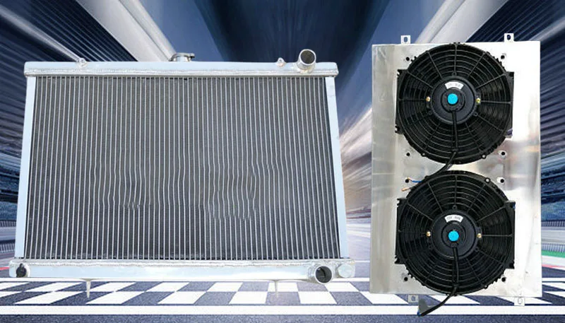 Aluminium Radiator+Shroud+FAN FOR Nissan Silvia 180SX Skyline S13 CA18 R32 GTE/GTS/GTR RB26DETT/RB20CET/RB25DE 1989-1994 89 90