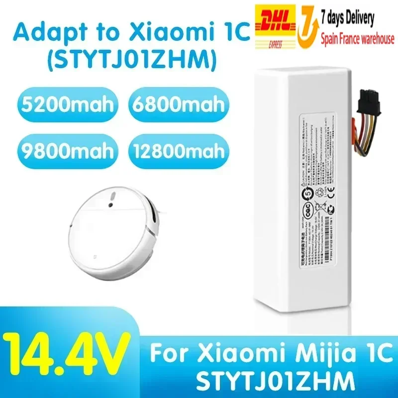 14.4V 12800Mah P1904-4S2P-MM Battery For Xiaomi Mijia 1C STYTJ01ZHM Robot Vacuum Mop Cleaner Accessories Parts original