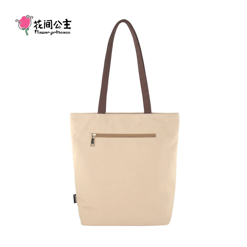 Flower Princess A Lazy Day Women\'s Bag 2024 Trend Summer White Big Fashion Canvas Shoulder Tote Designer Original Women Bags