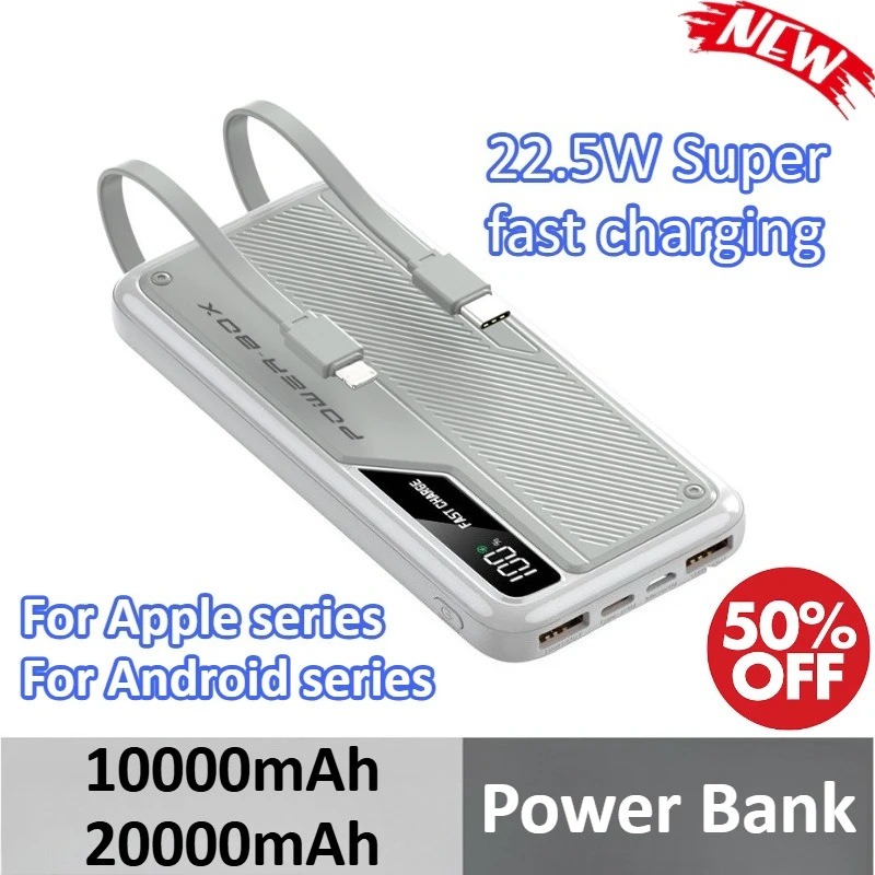 

10000mah 20000mAh 22.5W Super Fast Charging Power Bank Intelligent Digital Display for IPhone for Xiaomi for Huawei for Samsung