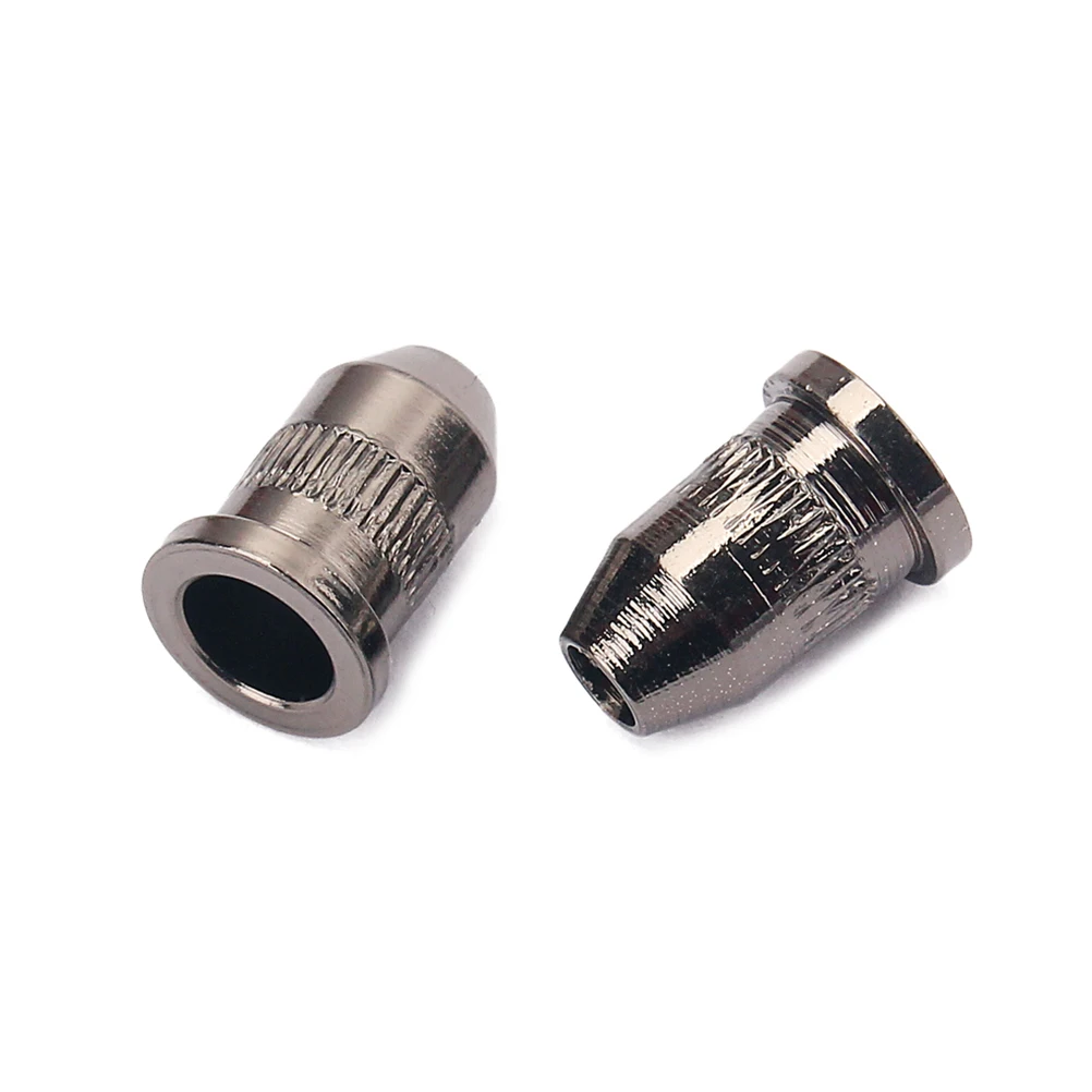 

6 Pcs Black Awl Shape Guitar String Mounting Buckle Electric Guitar Parts Accessories Through Body for Bass