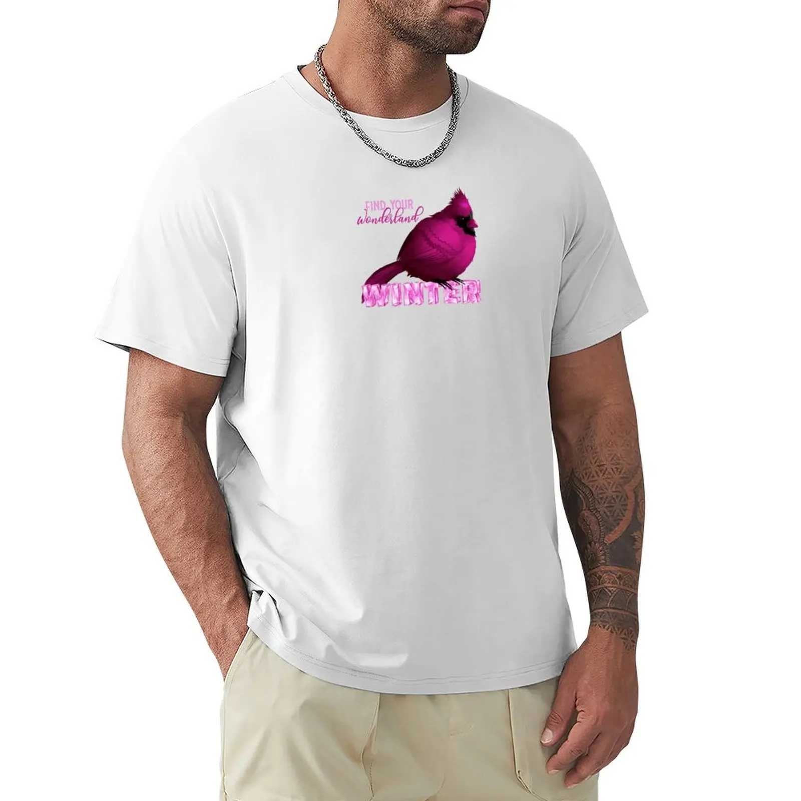 Find Your Wonderland: WINTER (Pink) T-Shirt customizeds blanks summer tops sublime mens workout shirts
