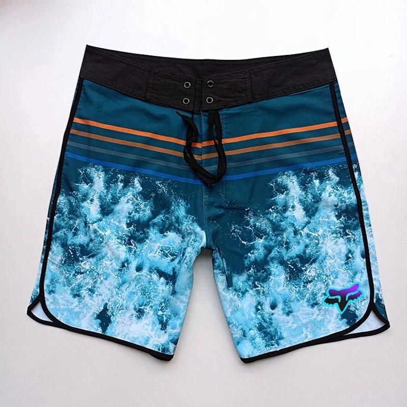 Men‘s Classic Brand 4-Way Elasticity BoardShorts Waterproof Bermuda Beach Surf Pants Quick-dry Sport Beach Surf Short Swim Trunk