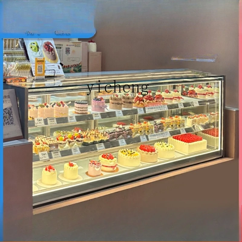 

ZZ Three-Layer Right-Angle Cake Cabinet Refrigerated Bar Counter Double-Layer Air-Cooled Dessert Bread Pastry Fresh-Keeping