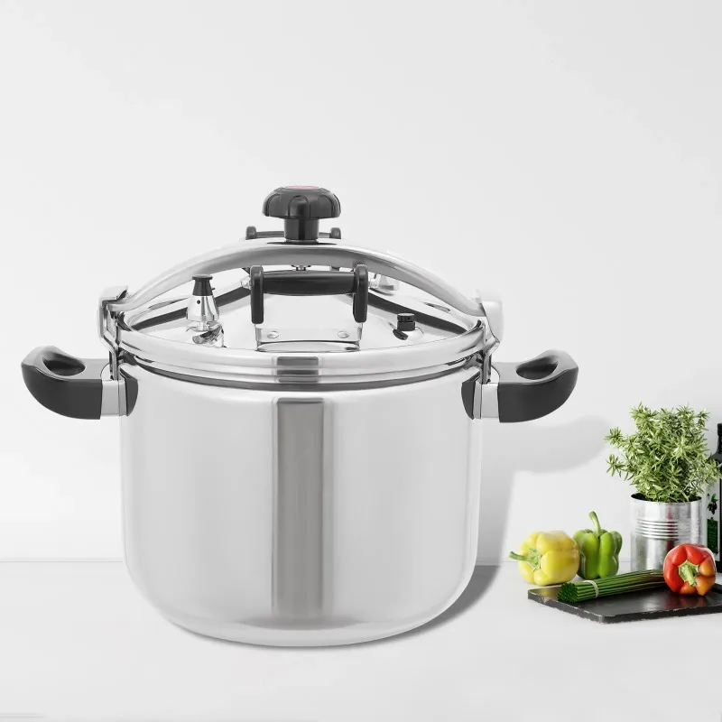 40L Stainless Steel Pressure Cooker 60Kpa Explosion Proof Stewing Pot with Safety Valve for Restaurant Kitchen