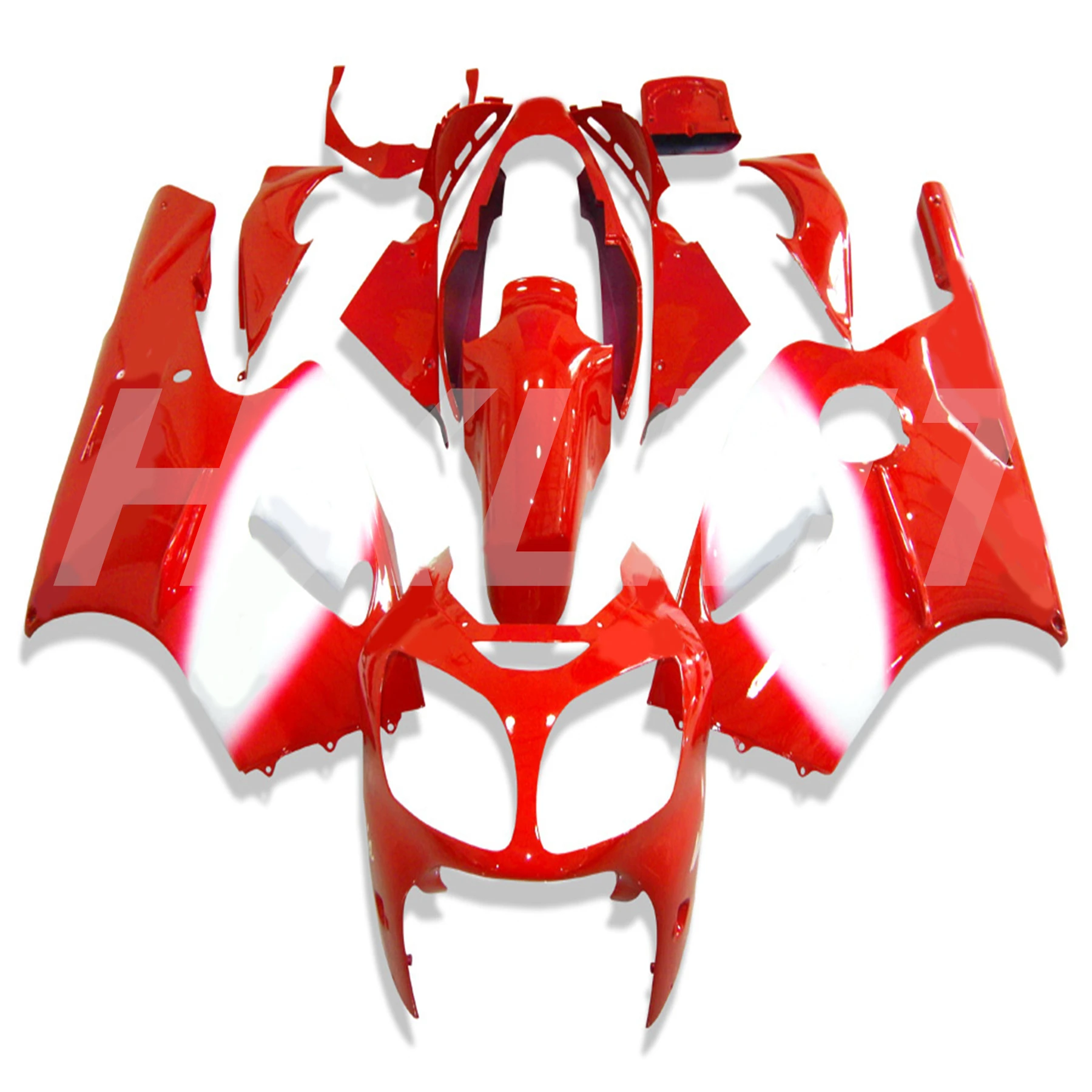 

High Quality Motorcycle Fairings Kit For KAWASAKI Ninja ZX12R 00 01 ZX-12R ZX 12R 2000 2001 Injection Red Frame White Bodywork