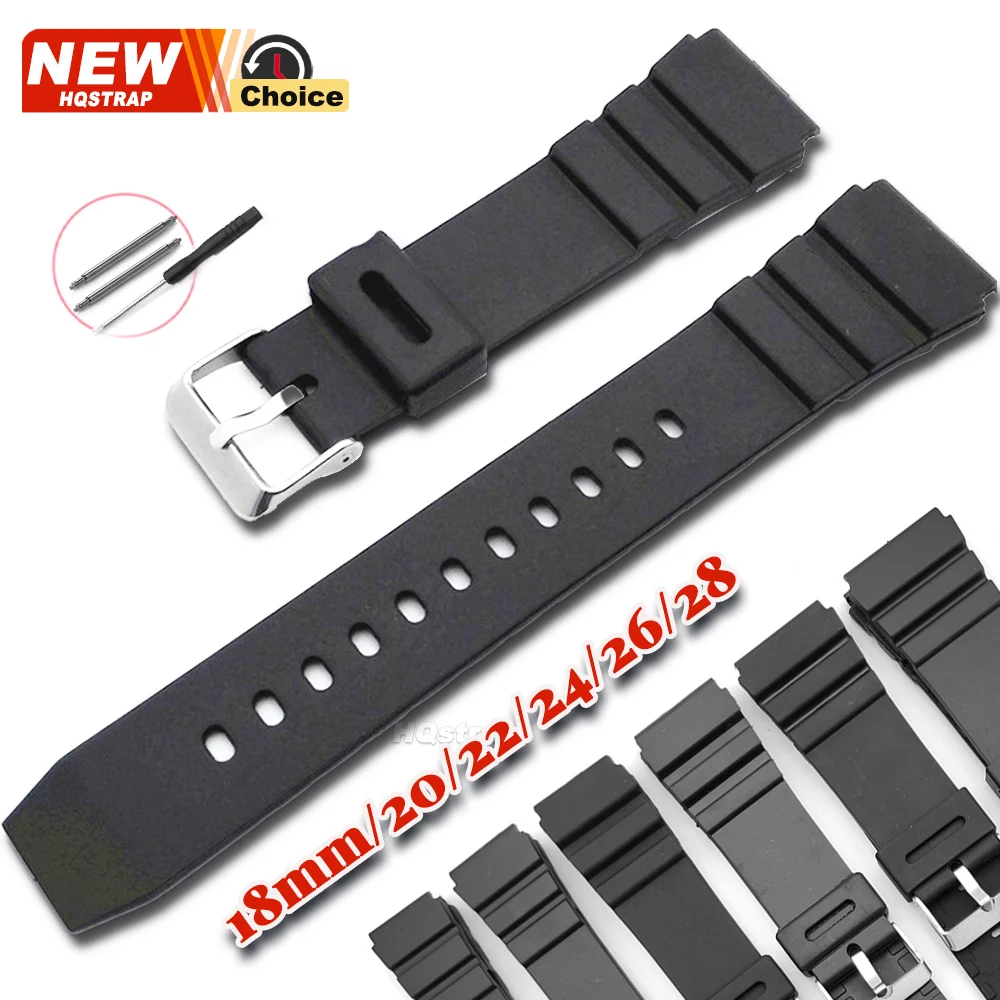 18mm 20mm 22mm 24mm 26mm 28mm Gummi-Uhrenarmband Herren-Armbanduhrband Sport-Silikonarmband Universelles Armband