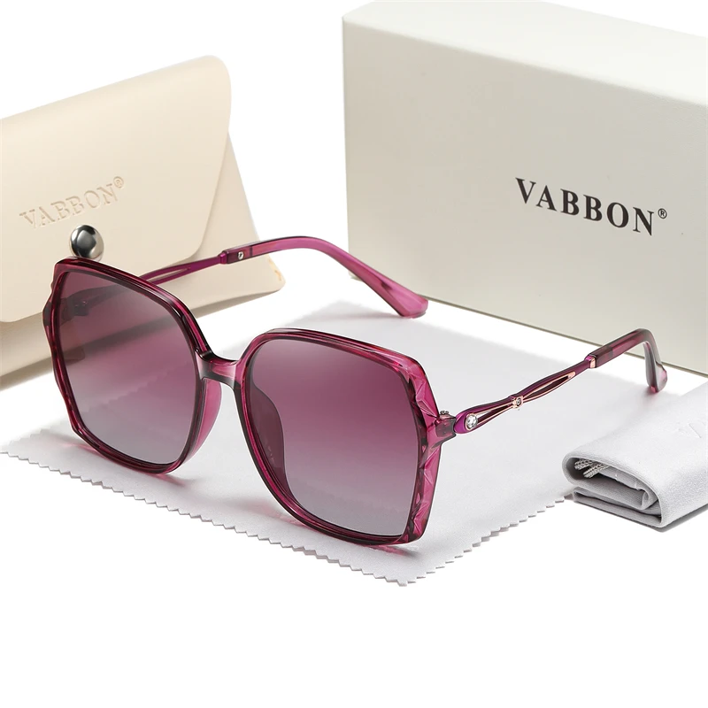 نظارات Vabbon العصرية النسائية الجديدة المستقطبة المضادة للأشعة فوق البنفسجية مع نظارات ماسية بإطار كبير للتخسيس نظارات القيادة للحماية من الشمس في الهواء الطلق، هدية مميزة 2201