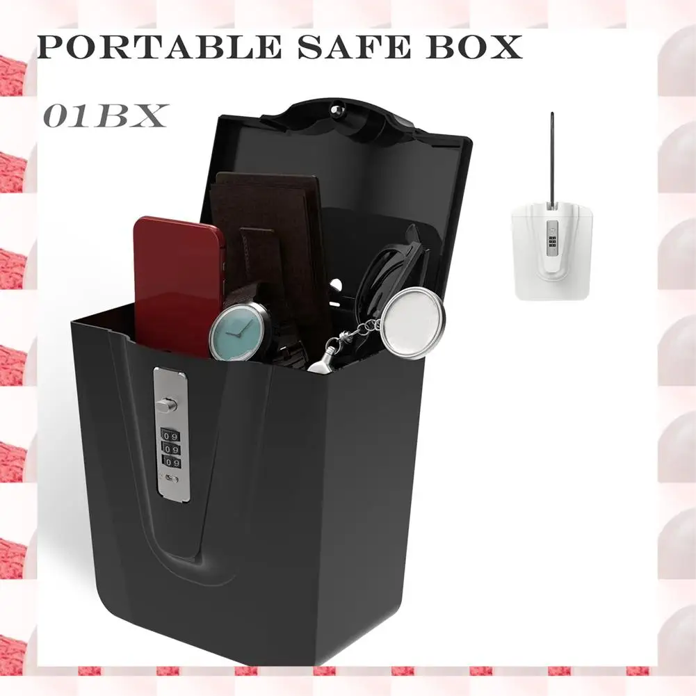 ABGN Портативный сейф для путешествий с кабелем Дорожный сейф с паролем Подходит для пляжа, отпуска, отеля,