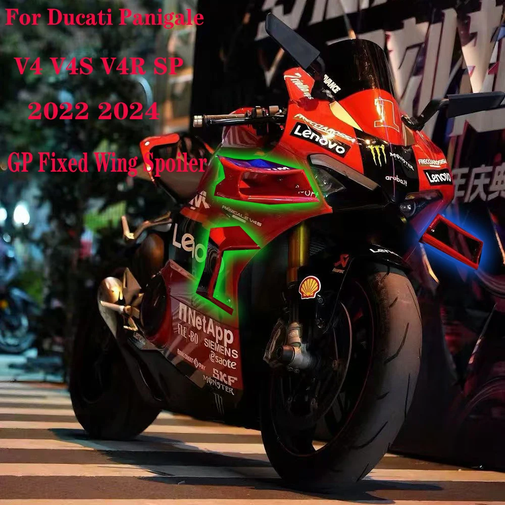 

For Ducati Panigale V4 V4S V4R SP 2022 2023 2024 Fixed Wind Wing Retrofit Moto GP Same Car Body Radiator Fairing Flap Spoiler