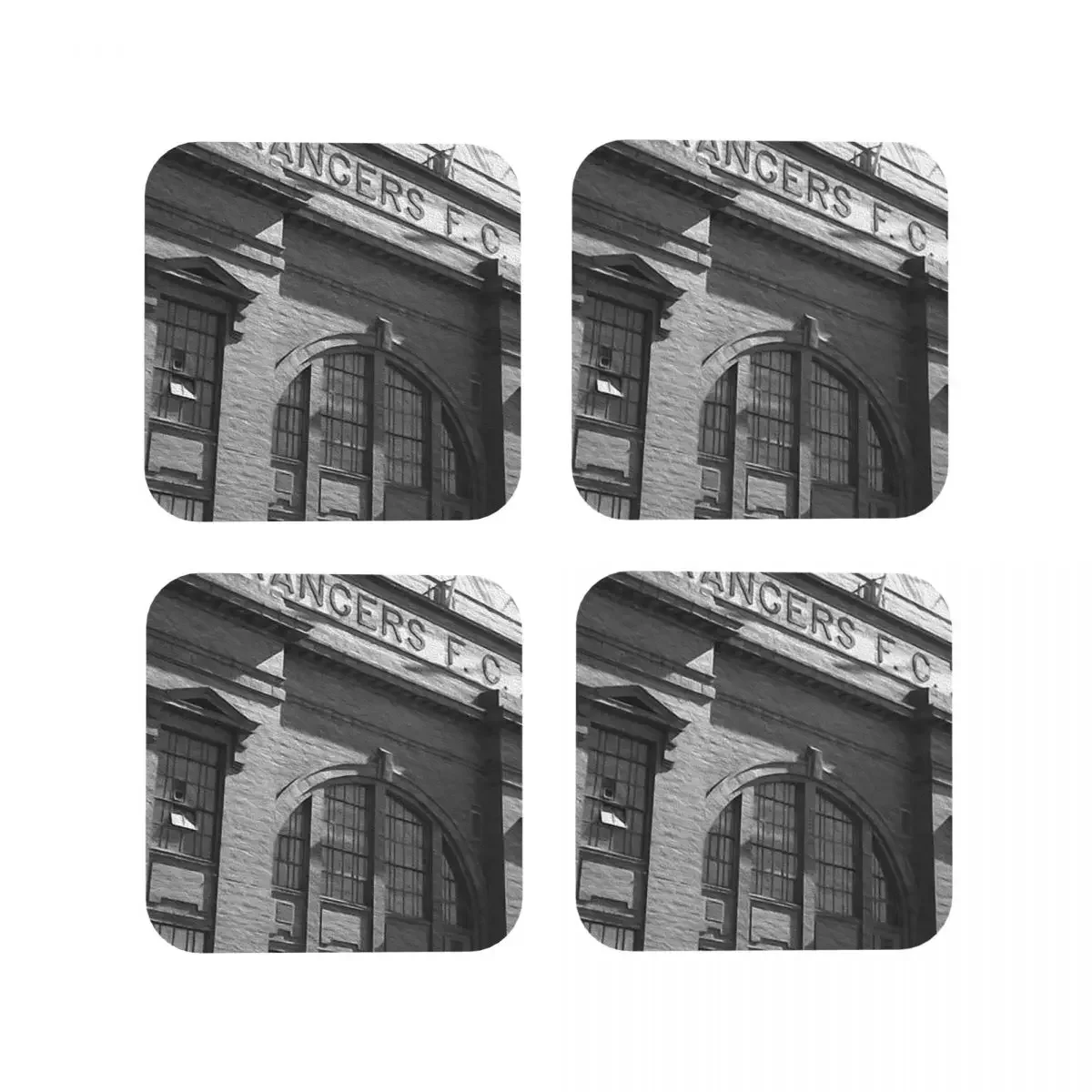 Ibrox Black And White Coasters Kitchen Placemats Non-slip Insulation Cup Coffee Mats For Decor Home Tableware Pads Set of 4