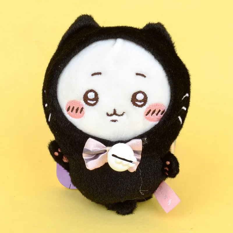 Cute Cartoon Kawaii czarny kot Halloween Chiikawa Usagi Hachiware Pizza pluszowa zabawka brelok do kluczy z ozdobą zabawka prezent