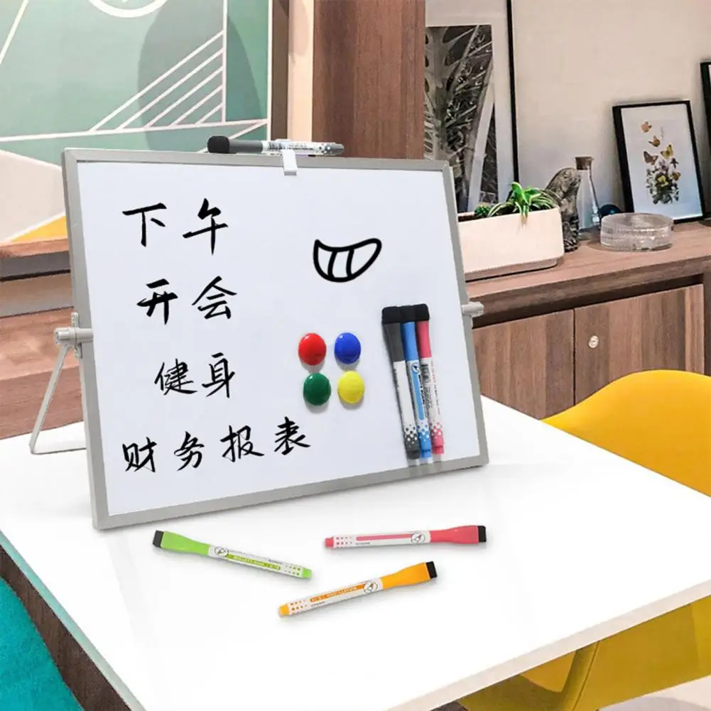 Magnetic Whiteboard Adjustable Stand Double-sided Portable White Board Smooth Surface Easy to Write Whiteboard