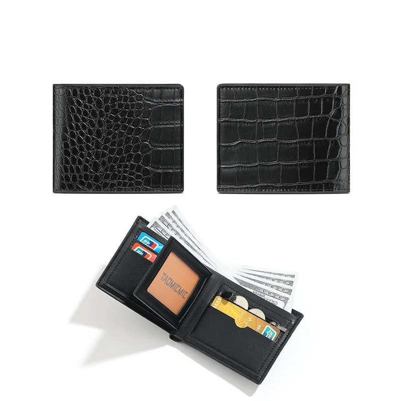 

Minimalist Men's Wallet Short Folding Card Bag High Quality PU Multi functional Pocket Business Card Clips Classic Money Purse