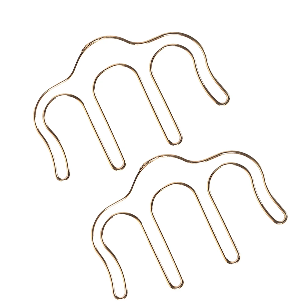 

2 Pcs Metal Clip Page Markers Clips Bookmark Paper Creative Clamp Pearlescent