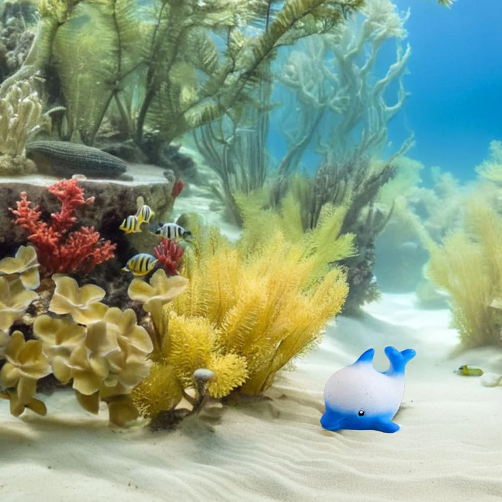 

2Pcs Miniature Whale Resin Marine Animal Fish Tank Decoration Aquarium Ornament Micro Landscape Resin Figures Miniature Whale