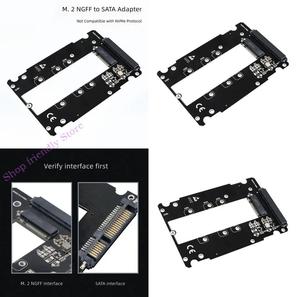 Desktop Repair Storage Board for M.2 B Drive Connection to Standard Port, Open Layout, Single Board Pack,