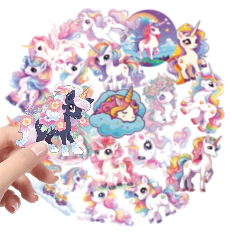 56 قطعة Kawaii يونيكورن الحيوانات الأليفة لزجة ملصق الجمالية المسيل للدموع المفتوحة DIY بها بنفسك الملونة الديكور سكرابوكينغ كراسة الرسم لوازم للأطفال