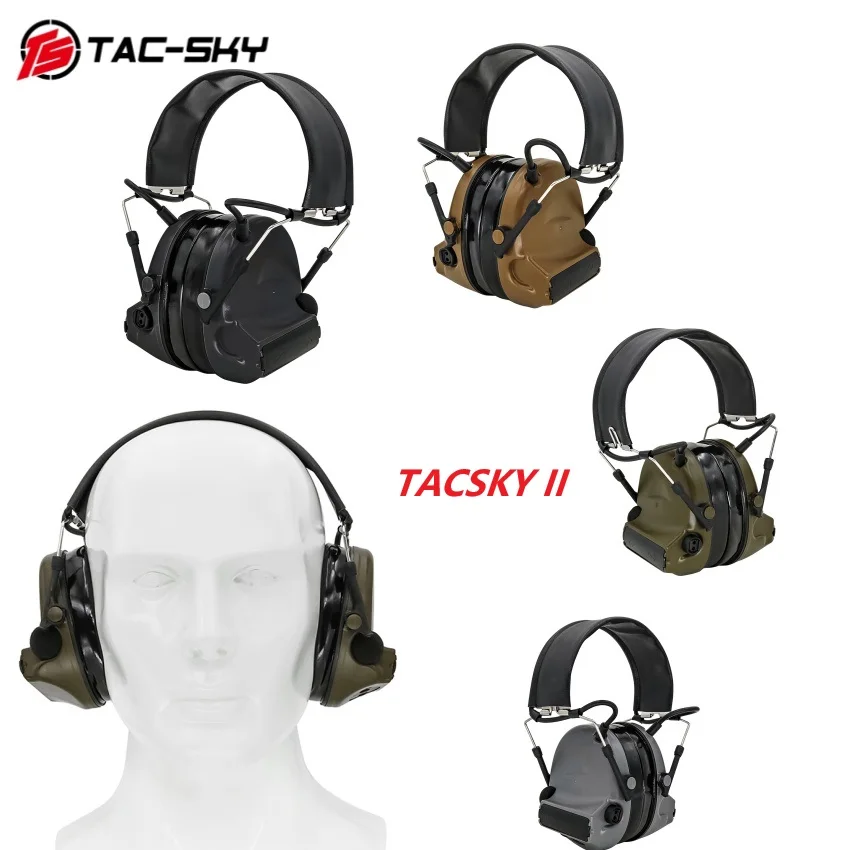 IPSC TACSKY II Headset Electronic Ear Muffs Noise Cancelling Suitable for Outdoor Hunting Hearing Protection