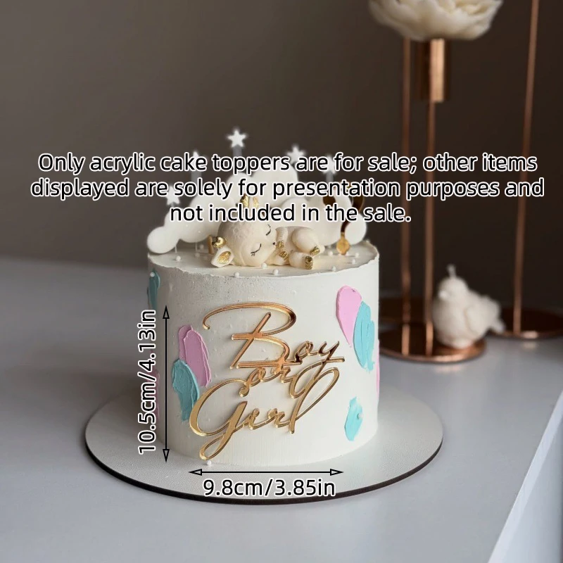 Oh Baby Cake Toppers – 7-delige Gouden Acryl Set Met Voetafdrukken, Perfect Voor Babyshower, Gender Reveal En Doop