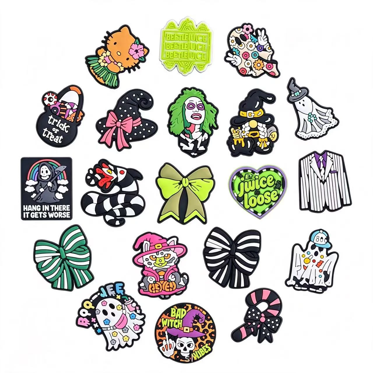 16-30pcs Happy Halloween 2026 PVC Shoe Charms Cartoon DIY Accessories Sandals Garden Shoes Buckle Decoration for Party Gifts