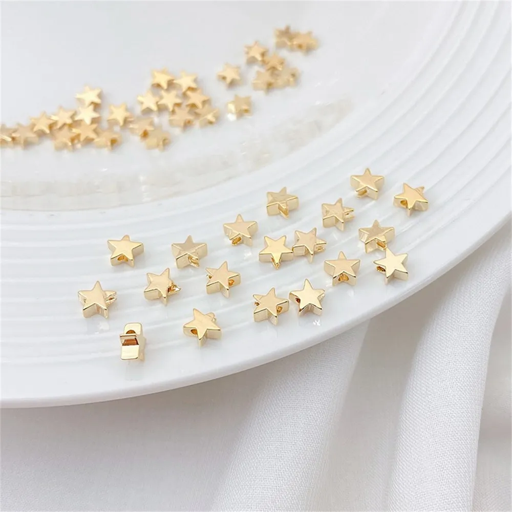 14K Package Gold Color Moon Butterfly Separated Beads Scattered Beads DIY Handmade Bead Bracelet Necklace with Bead Material