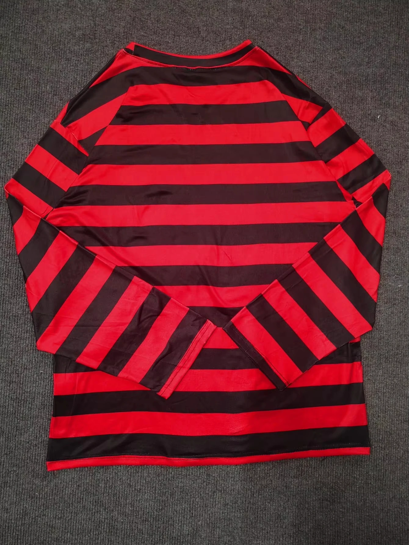 2026 New Style Unisex Kids Adults Long Sleeve T Shirt Red Black Horizontal Stripe Crew Neck Loose Casual Streetwear Tops