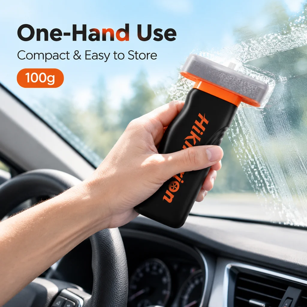 Hikmarion Handheld Car Glass Oil Film Remover With Sponge Brush Erase Oil Film Smudge Improve Vision Cleaning Brush Car Care Mai
