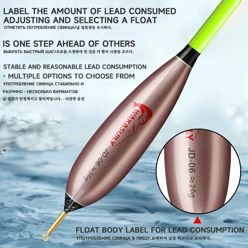 Flotador electrónico LED rojo/verde nocturno corto para pesca en roca - imagen 3