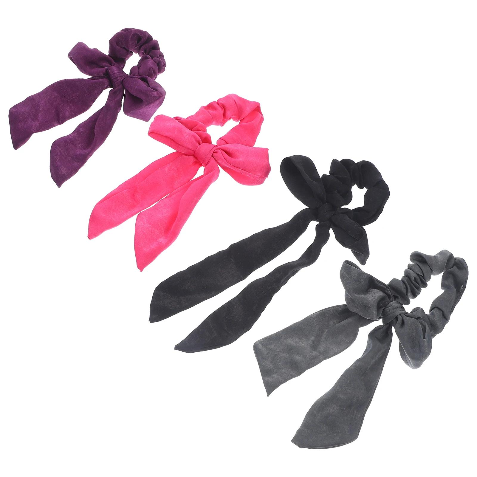 

4 шт., резинки для волос с бантом, атласные эластичные ленты для волос, мягкие удобные держатели для хвоста для женщин, повседневная укладка