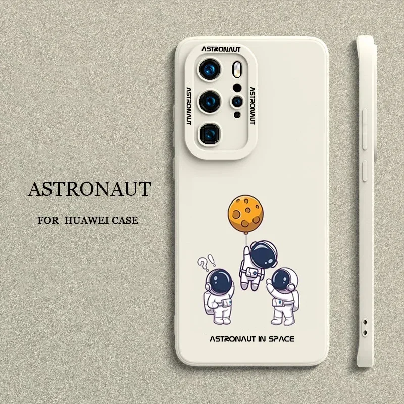 For Funda Huawei P30 P40 Lite Pro P30Pro P40Lite P40Pro P30Lite Case Cover Cute Space Astronaut Soft Phone Case Celular Coque