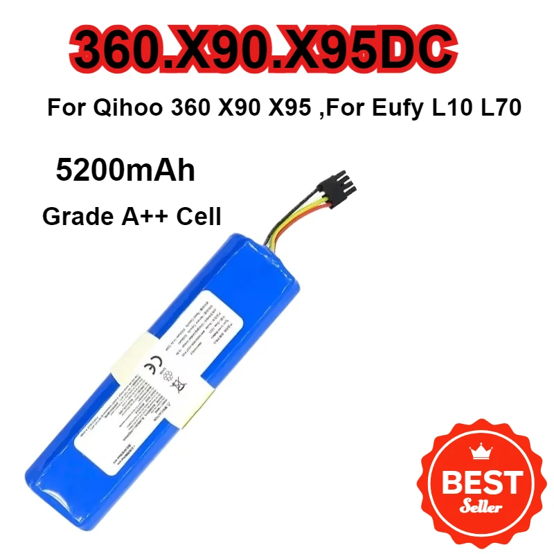 5200mAh New 360.X90.X95DC Replace Battery For Qihoo 360 X90 X95 ,For Eufy L10 L70 Vacuum Cleaner Battery